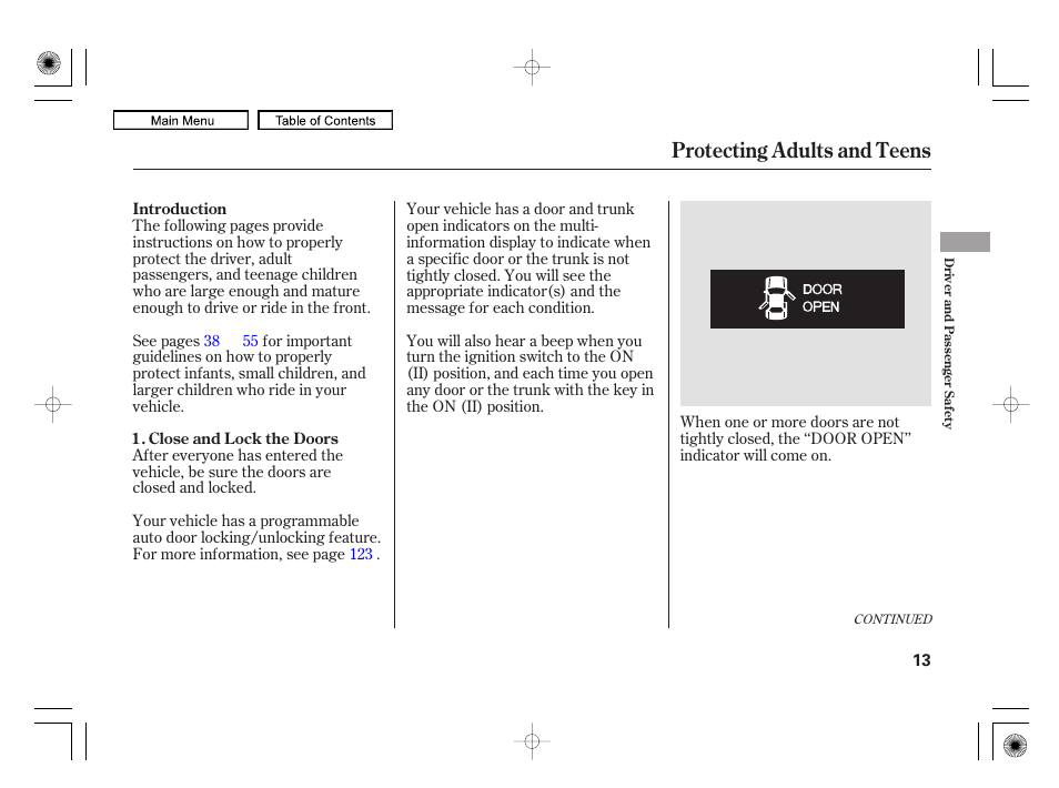 Protecting adults and teens | Acura 2010 RL User Manual | Page 16 / 551