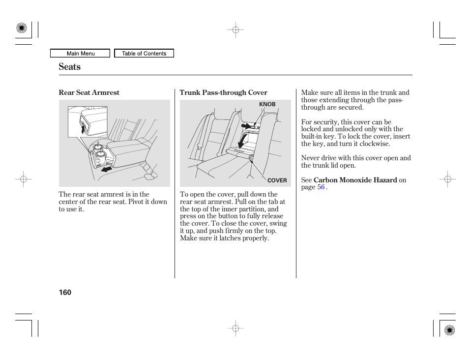 Seats | Acura 2010 RL User Manual | Page 163 / 551