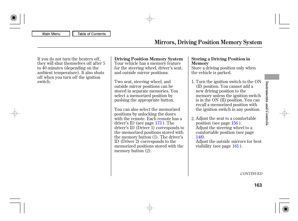 Acura 2010 RL User Manual | Page 166 / 551