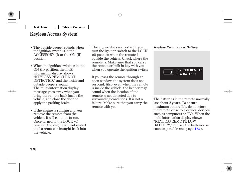 Keyless access system | Acura 2010 RL User Manual | Page 181 / 551