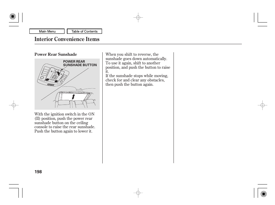 Interior convenience items | Acura 2010 RL User Manual | Page 201 / 551