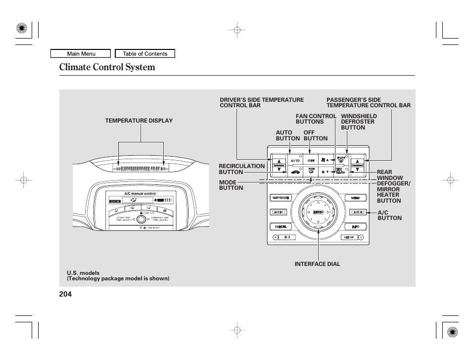 Climate control system | Acura 2010 RL User Manual | Page 207 / 551
