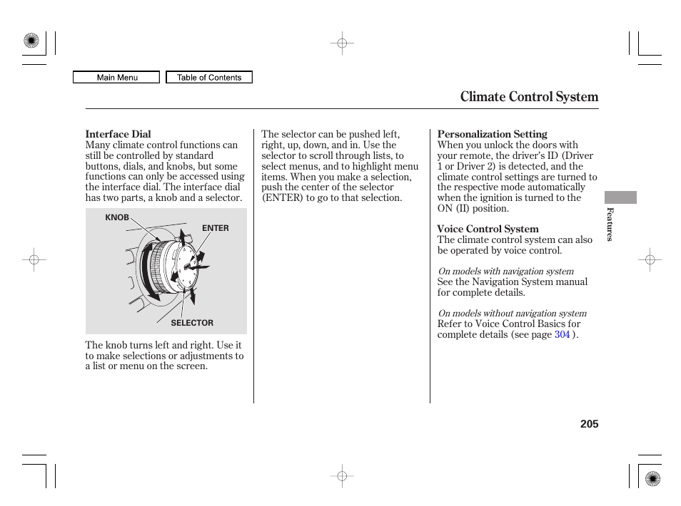 Climate control system | Acura 2010 RL User Manual | Page 208 / 551