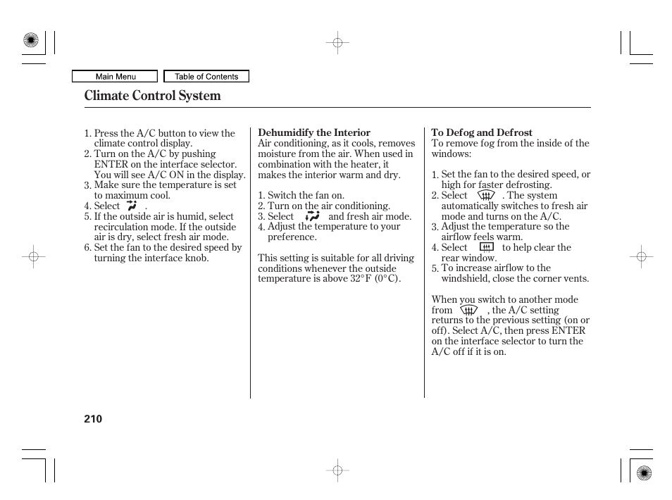 Climate control system | Acura 2010 RL User Manual | Page 213 / 551
