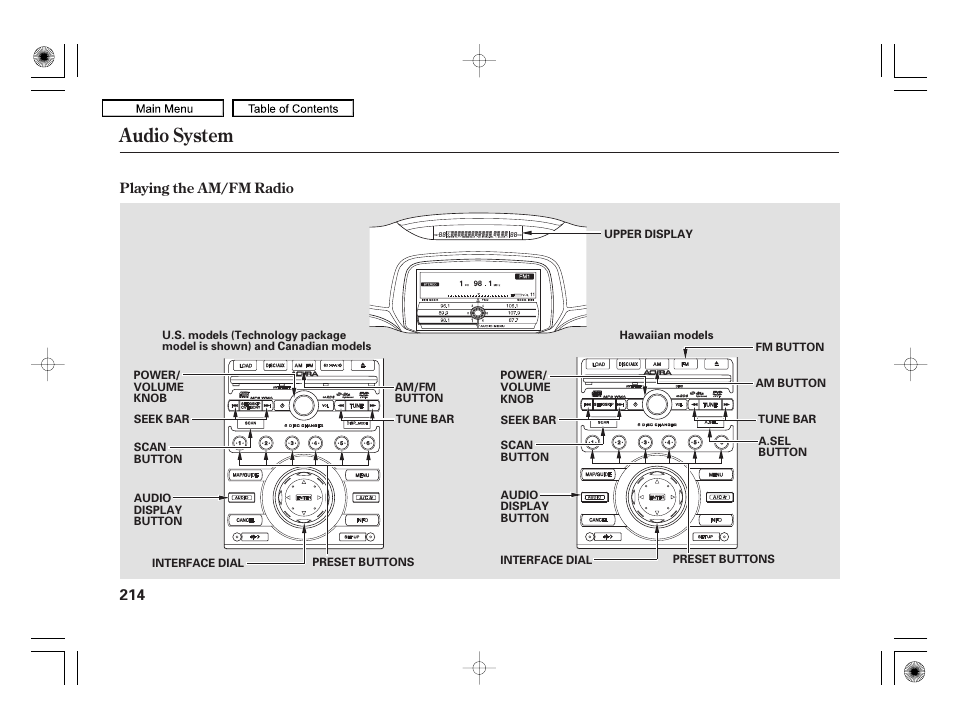 Audio system | Acura 2010 RL User Manual | Page 217 / 551