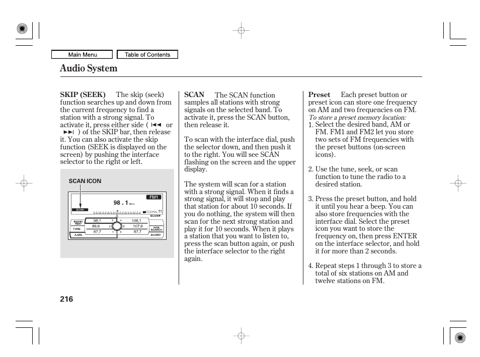 Audio system | Acura 2010 RL User Manual | Page 219 / 551