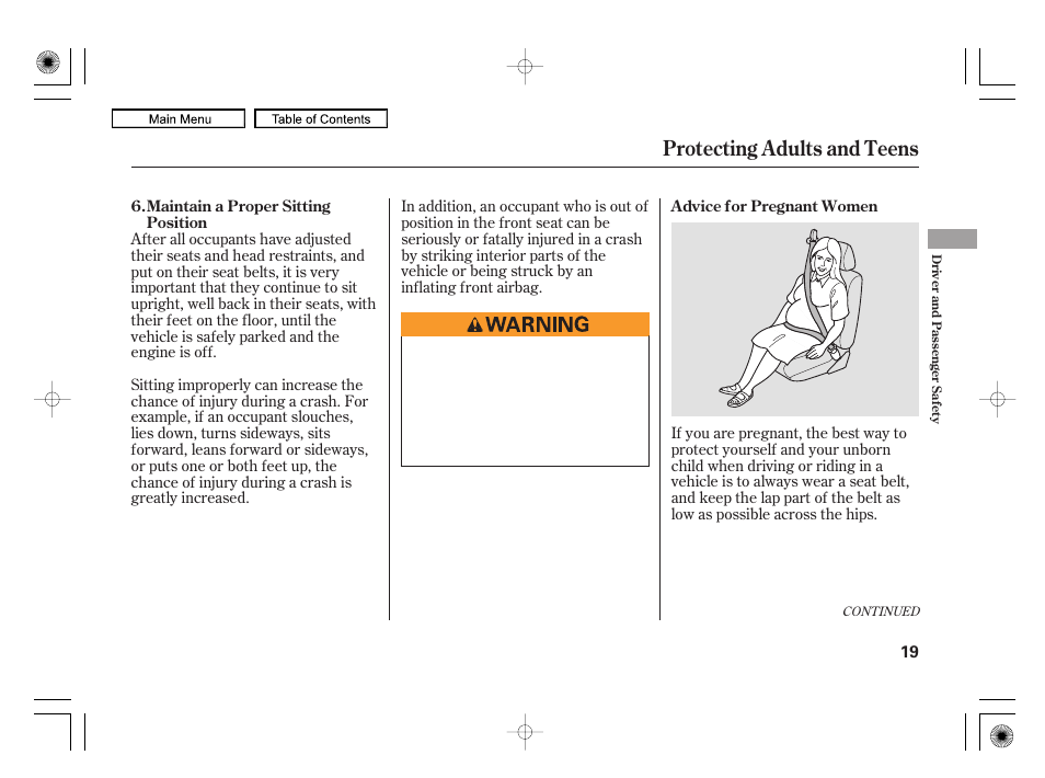 Protecting adults and teens | Acura 2010 RL User Manual | Page 22 / 551