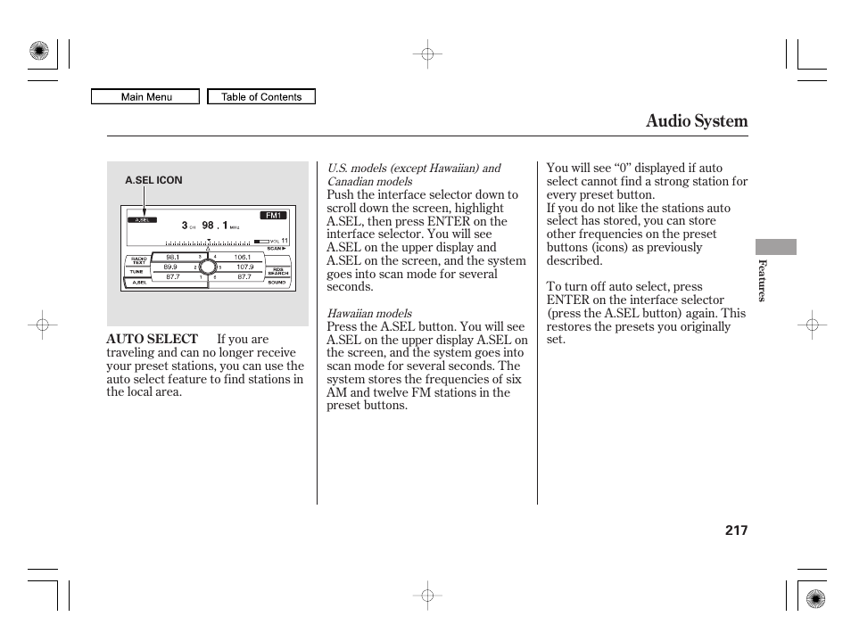 Audio system | Acura 2010 RL User Manual | Page 220 / 551
