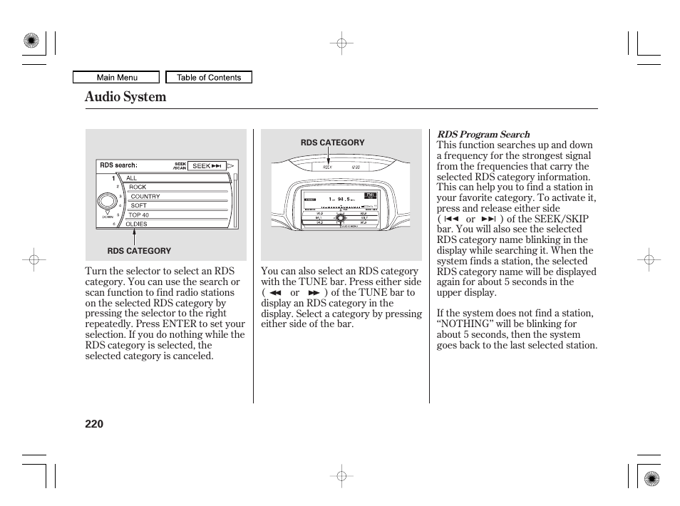 Audio system | Acura 2010 RL User Manual | Page 223 / 551