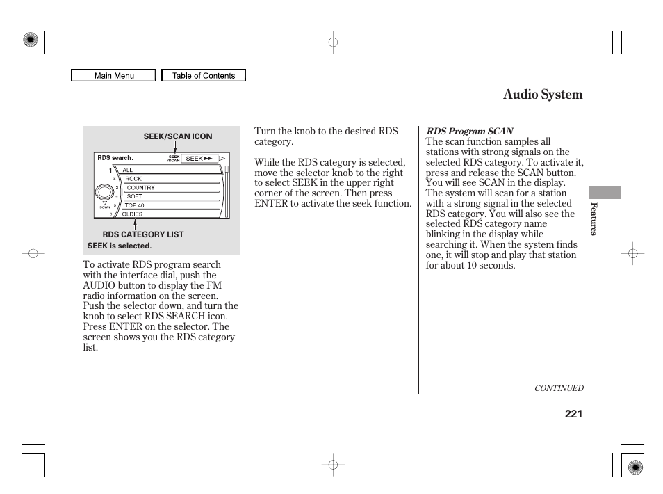 Audio system | Acura 2010 RL User Manual | Page 224 / 551
