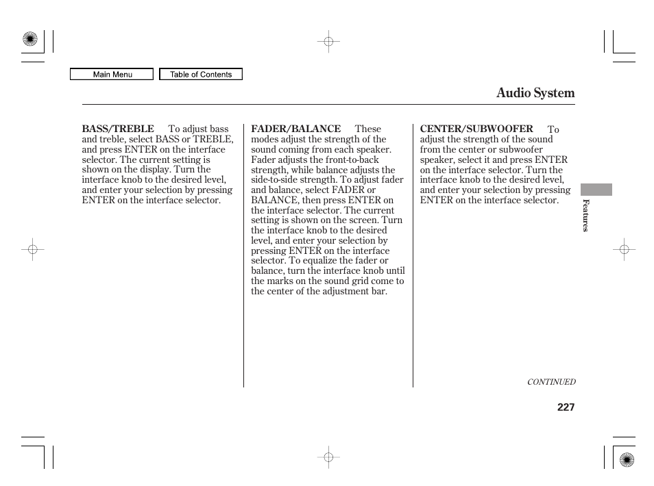 Audio system | Acura 2010 RL User Manual | Page 230 / 551