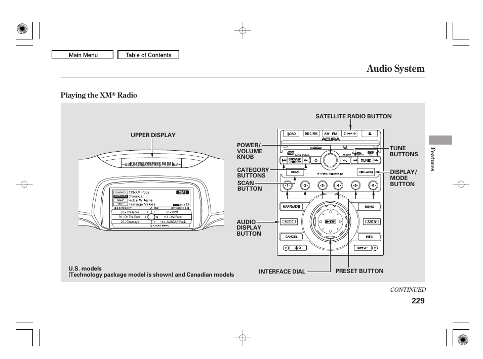 Audio system | Acura 2010 RL User Manual | Page 232 / 551