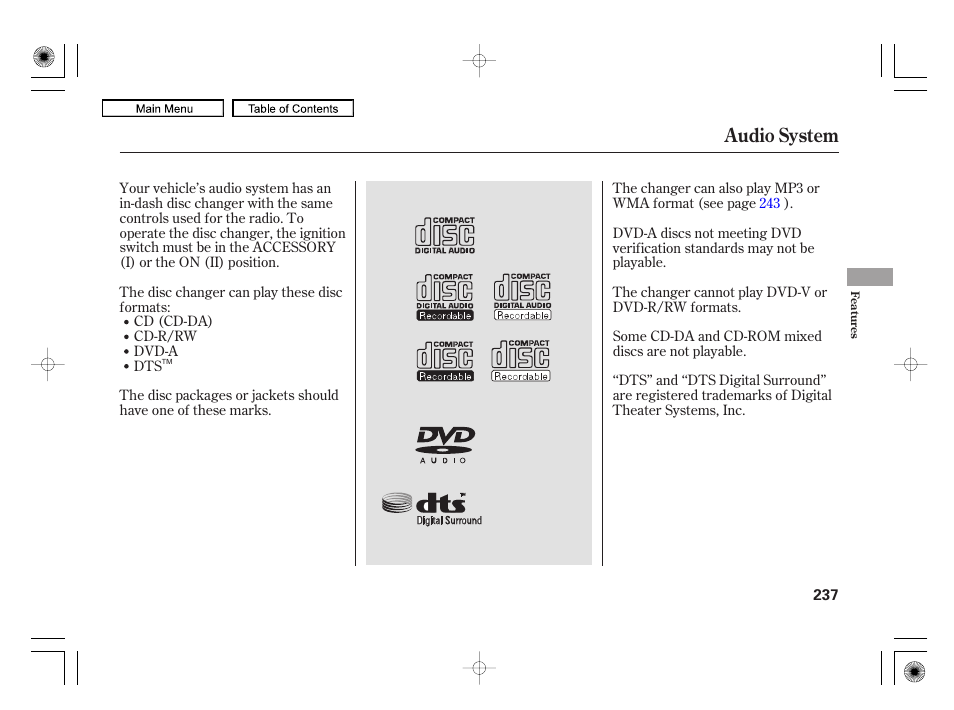 Audio system | Acura 2010 RL User Manual | Page 240 / 551