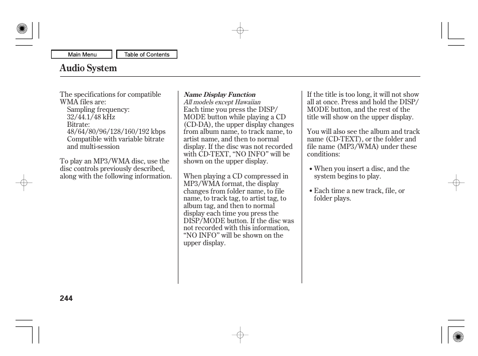 Audio system | Acura 2010 RL User Manual | Page 247 / 551