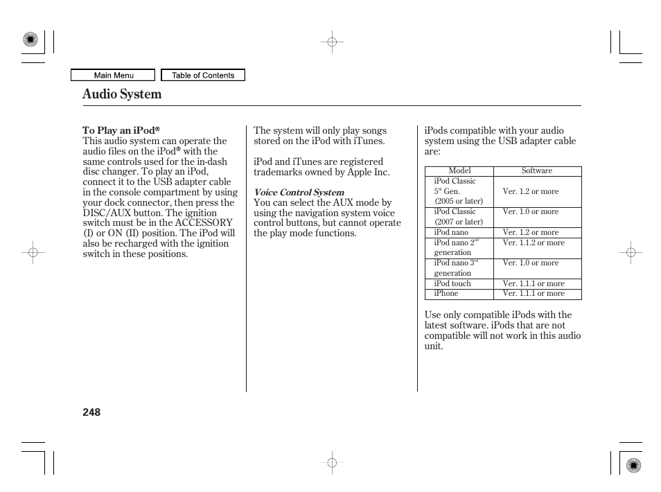 Audio system | Acura 2010 RL User Manual | Page 251 / 551