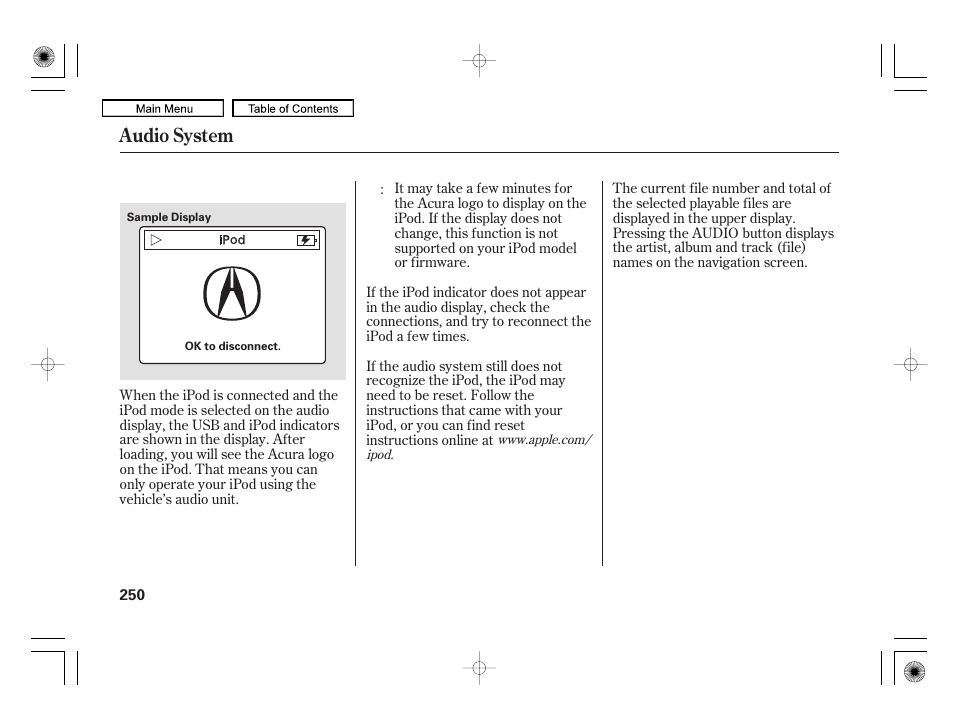 Audio system | Acura 2010 RL User Manual | Page 253 / 551