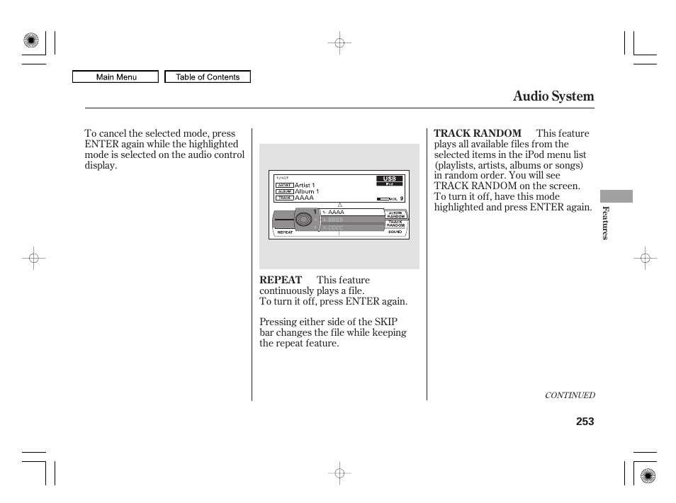 Audio system | Acura 2010 RL User Manual | Page 256 / 551