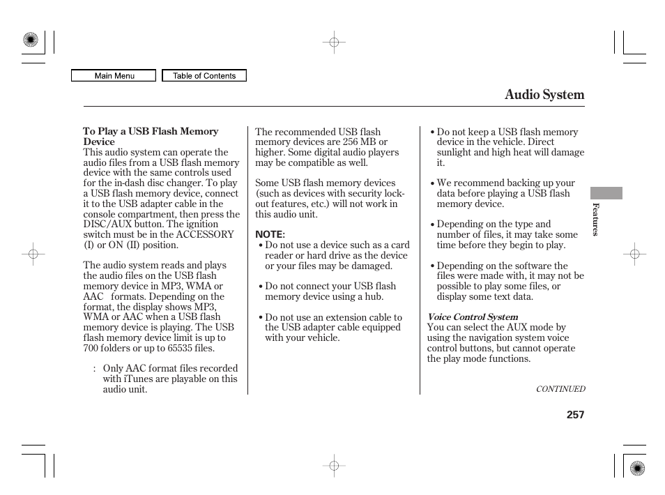 Audio system | Acura 2010 RL User Manual | Page 260 / 551