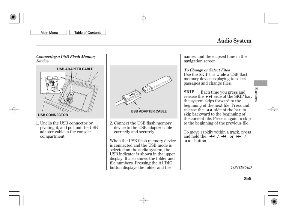 Audio system | Acura 2010 RL User Manual | Page 262 / 551