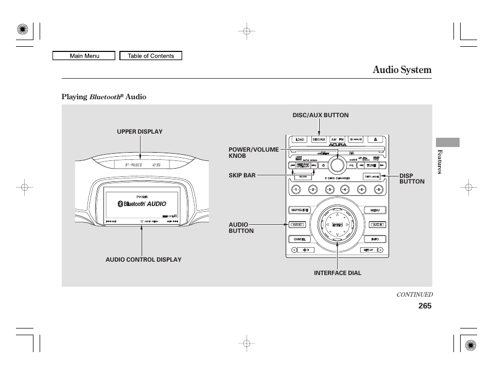 Audio system | Acura 2010 RL User Manual | Page 268 / 551