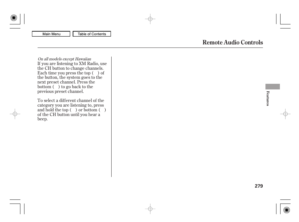 Remote audio controls | Acura 2010 RL User Manual | Page 282 / 551
