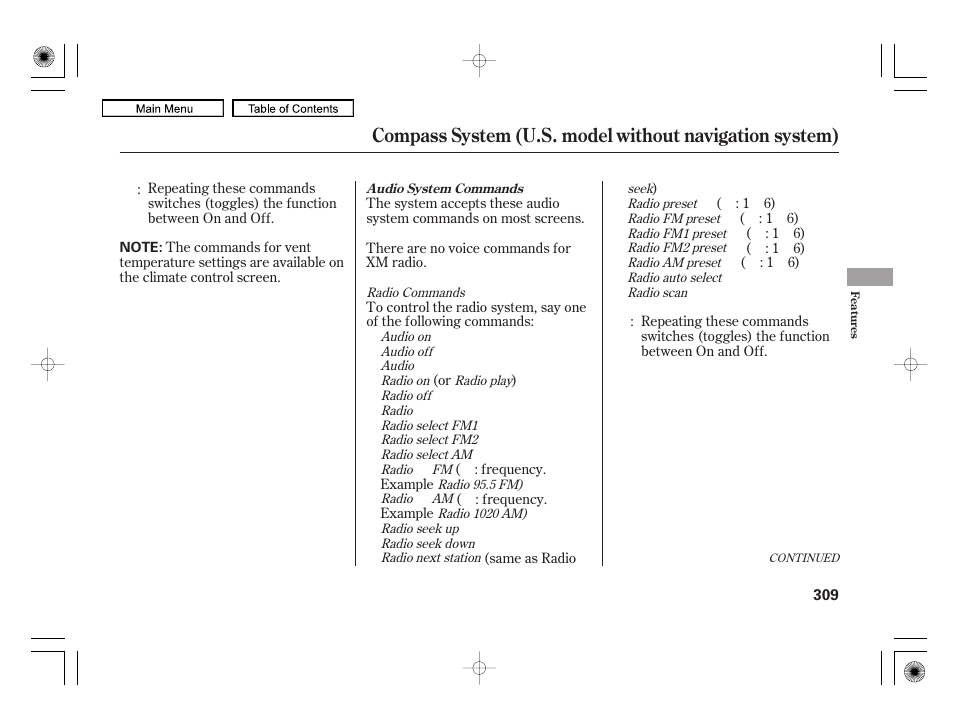 Acura 2010 RL User Manual | Page 312 / 551