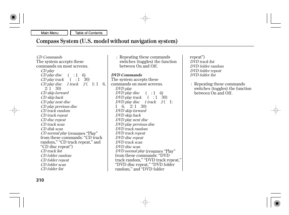 Acura 2010 RL User Manual | Page 313 / 551