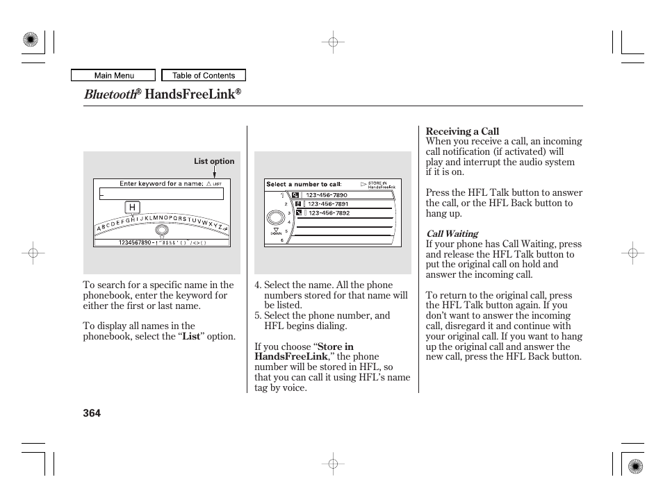 Handsfreelink, Bluetooth | Acura 2010 RL User Manual | Page 367 / 551