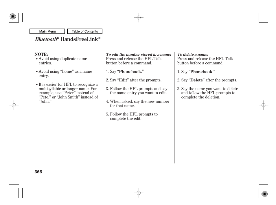Handsfreelink, Bluetooth | Acura 2010 RL User Manual | Page 369 / 551