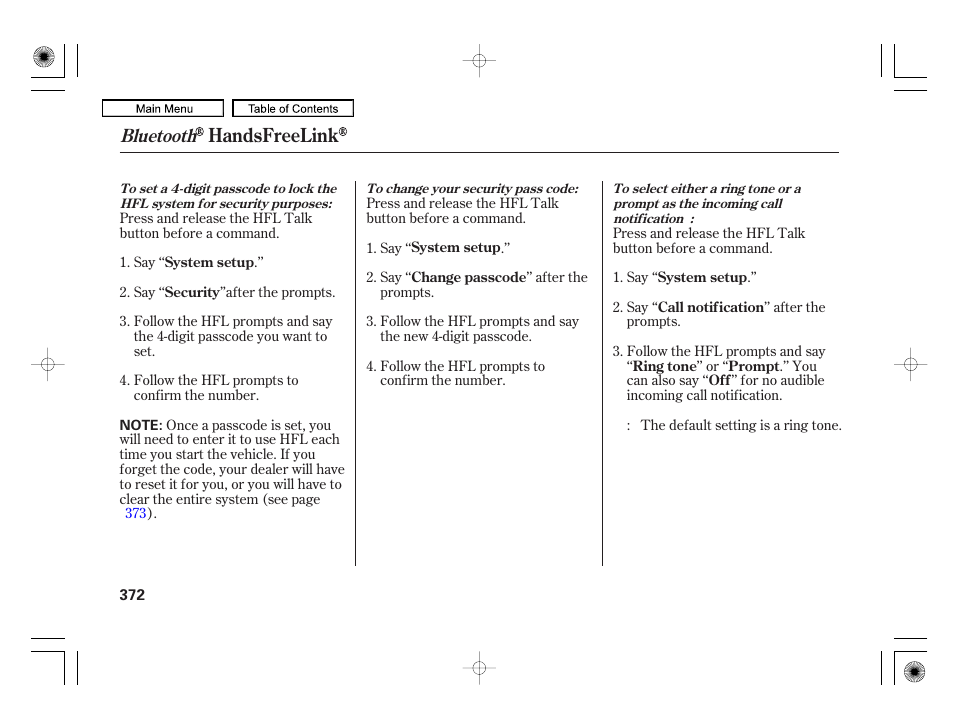 Handsfreelink, Bluetooth | Acura 2010 RL User Manual | Page 375 / 551