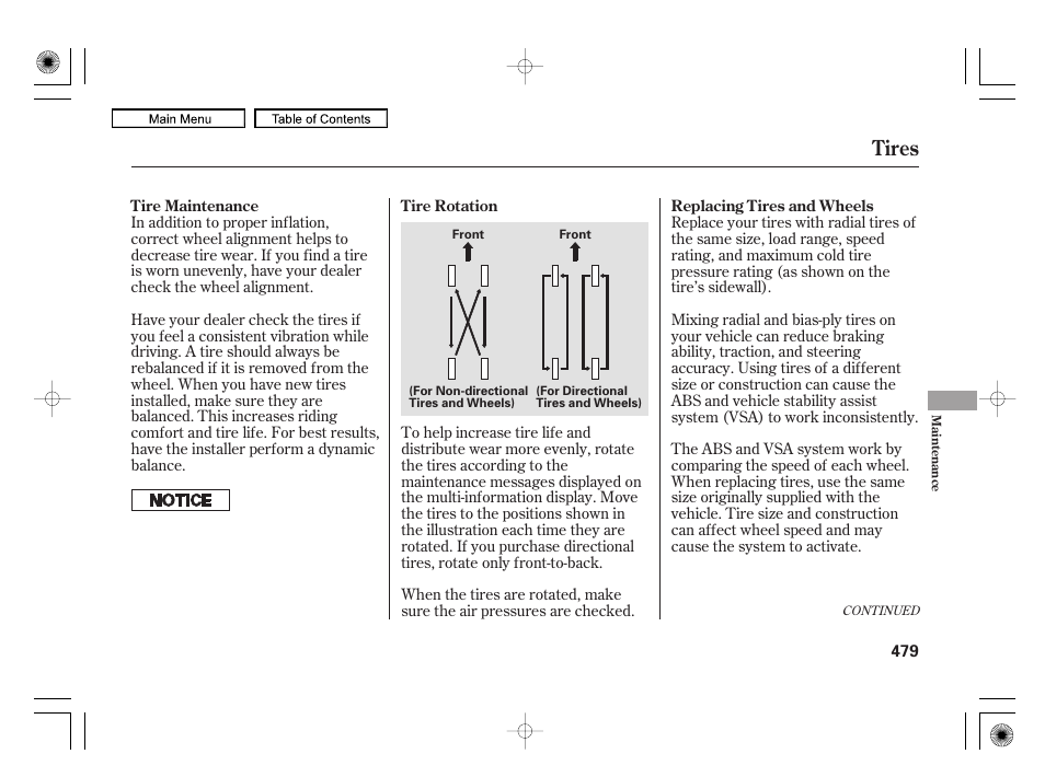 Tires | Acura 2010 RL User Manual | Page 482 / 551