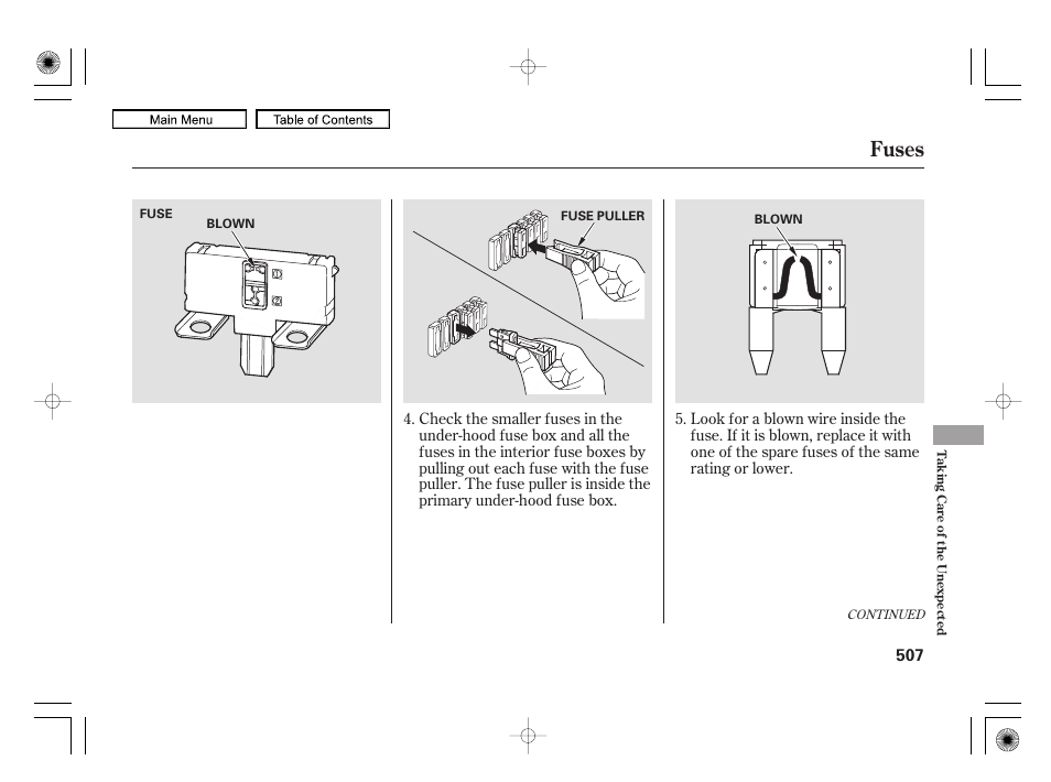 Fuses | Acura 2010 RL User Manual | Page 510 / 551