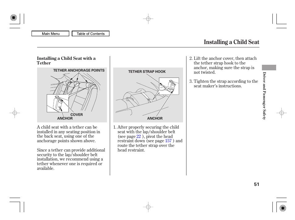 Installing a child seat | Acura 2010 RL User Manual | Page 54 / 551