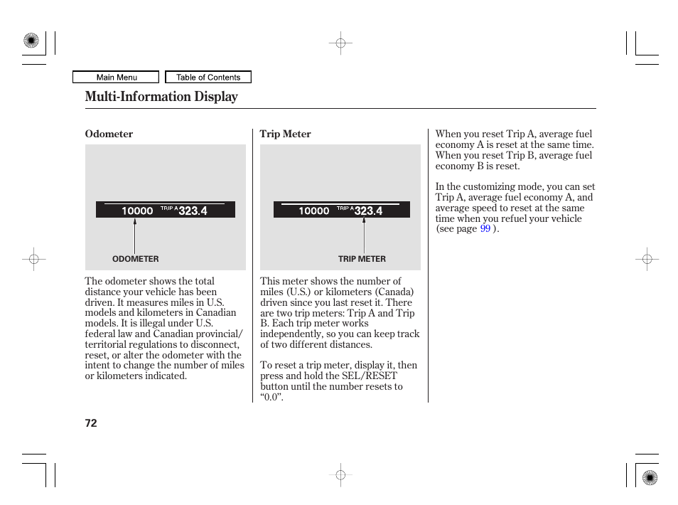 Multi-information display | Acura 2010 RL User Manual | Page 75 / 551