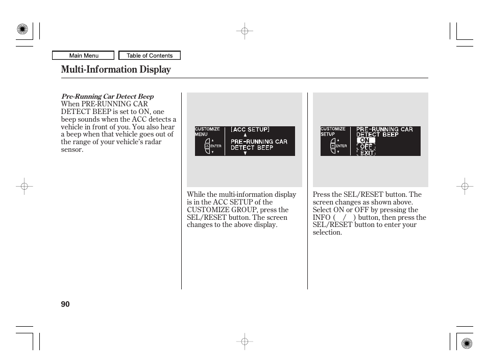 Multi-information display | Acura 2010 RL User Manual | Page 93 / 551