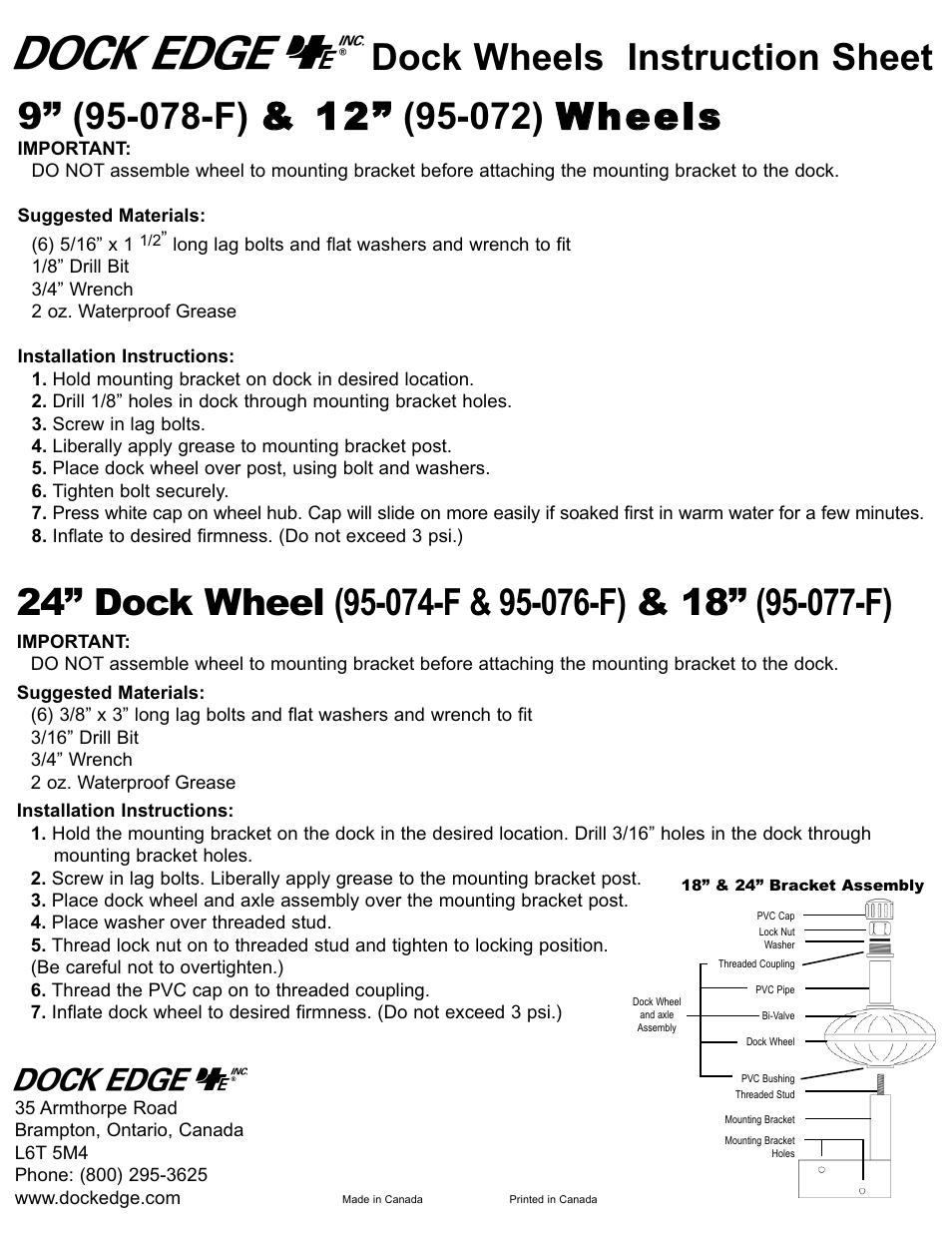 Dock Edge + Dock Wheels User Manual | 1 page