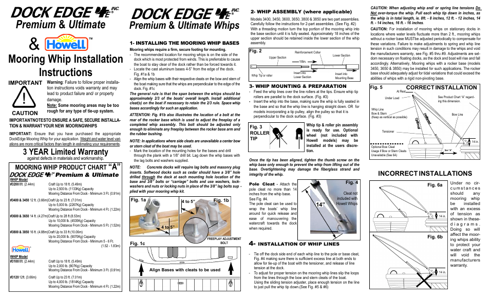 Dock Edge + Mooring Whip User Manual | 2 pages