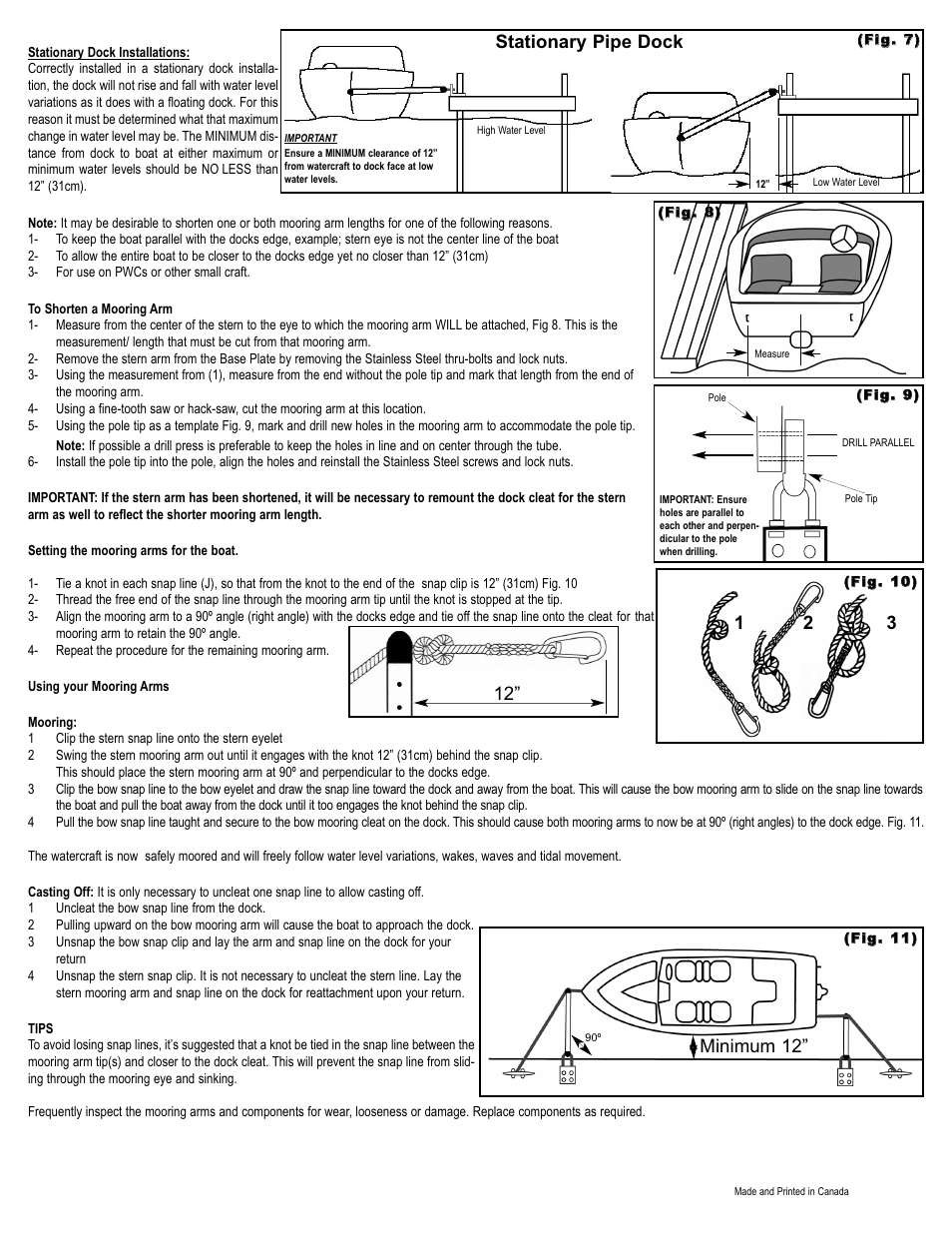 Stationary pipe dock | Dock Edge + Mooring Arms User Manual | Page 2 / 2