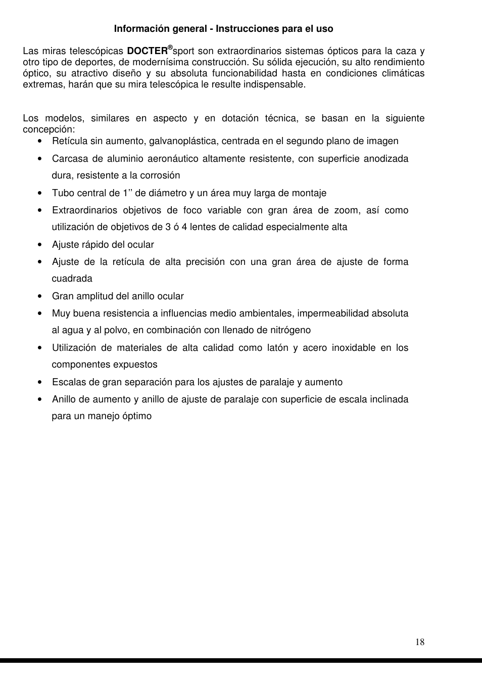 DOCTER DOCTER®sport 8-25x50 User Manual | Page 18 / 29