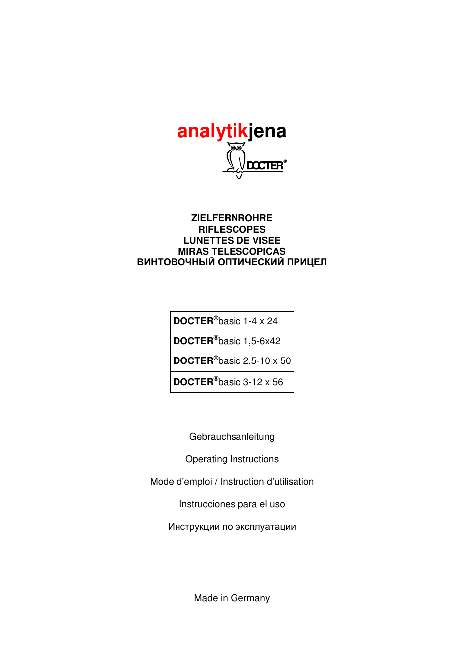DOCTER DOCTER®basic 3-12x56 User Manual | 33 pages