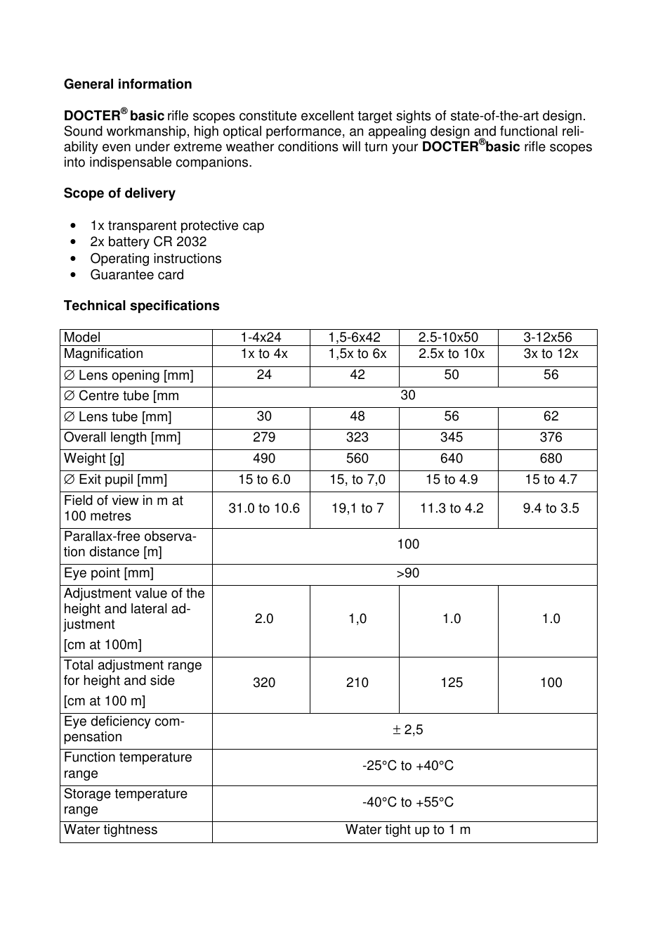 DOCTER DOCTER®basic 3-12x56 User Manual | Page 10 / 33