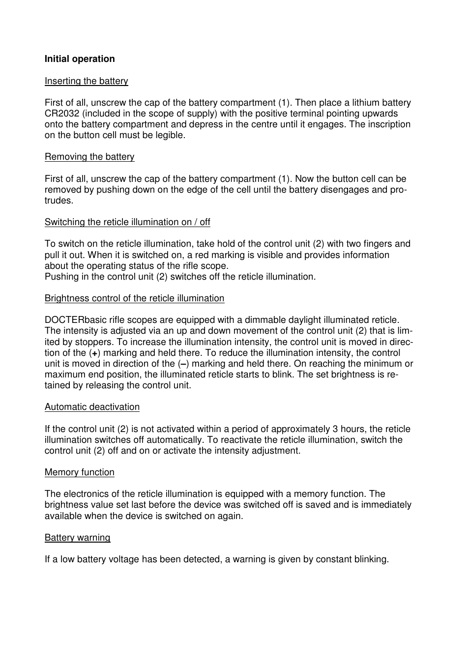 DOCTER DOCTER®basic 3-12x56 User Manual | Page 11 / 33
