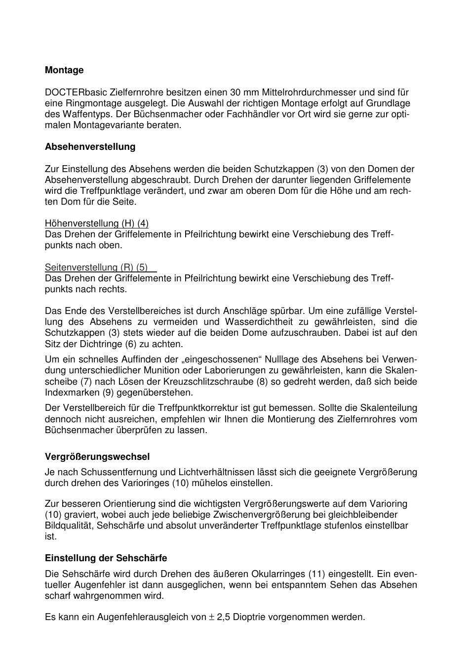 DOCTER DOCTER®basic 3-12x56 User Manual | Page 7 / 33