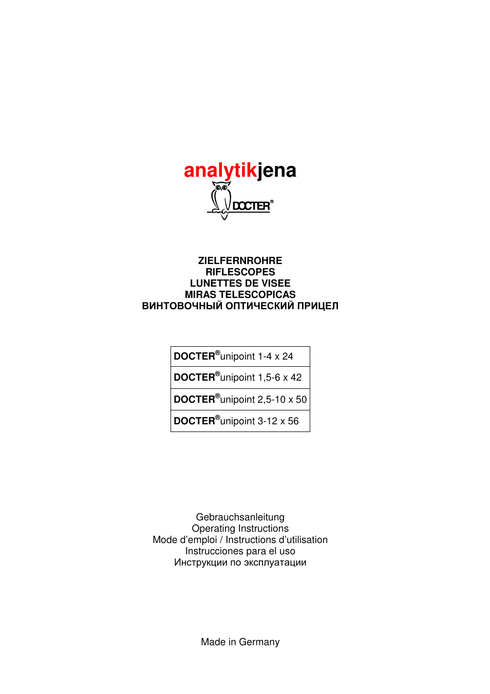 DOCTER DOCTER®unipoint 3-12x56 User Manual | 37 pages