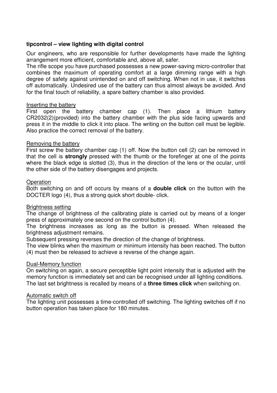 DOCTER DOCTER®unipoint 3-12x56 User Manual | Page 12 / 37