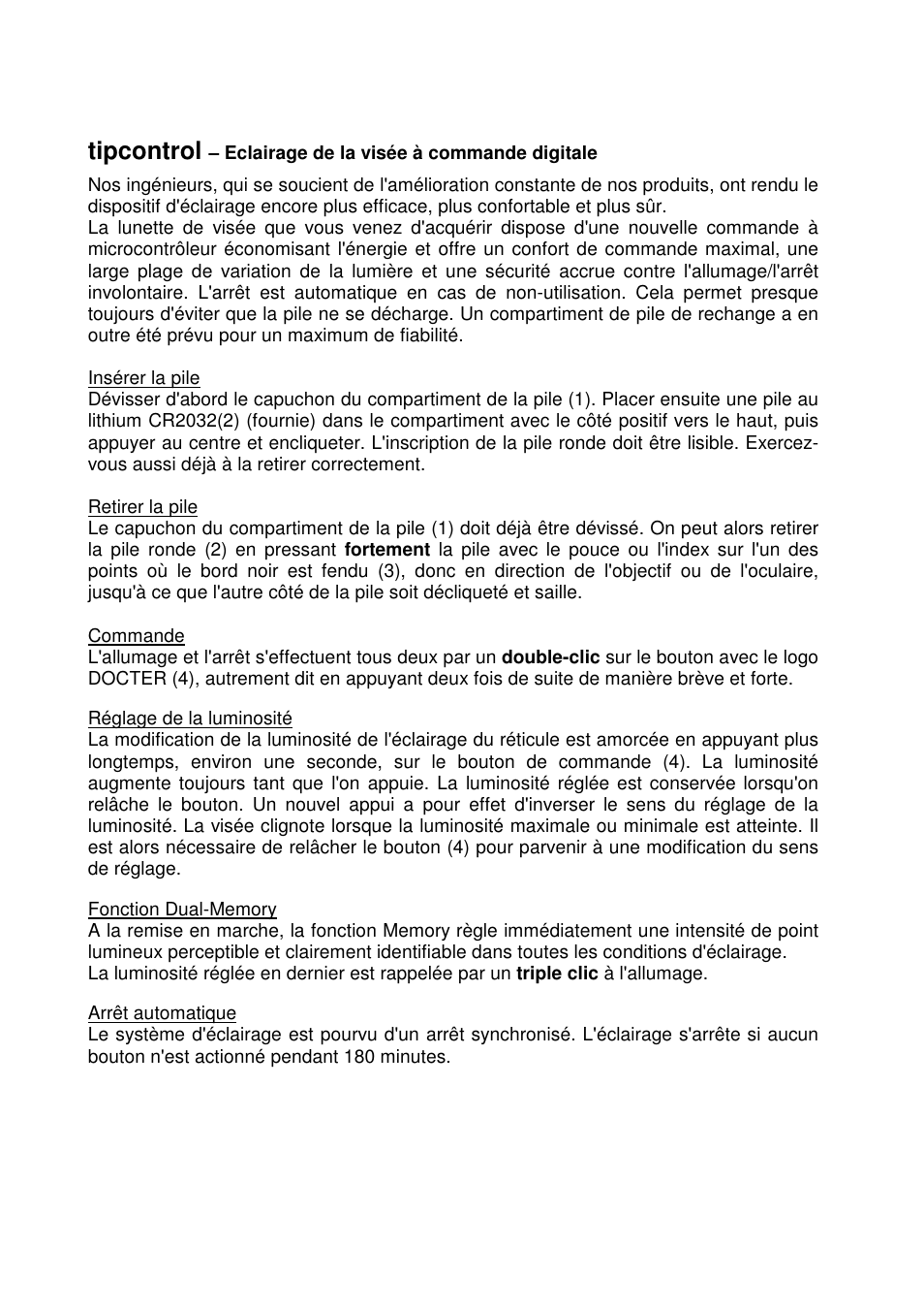 Tipcontrol | DOCTER DOCTER®unipoint 3-12x56 User Manual | Page 18 / 37