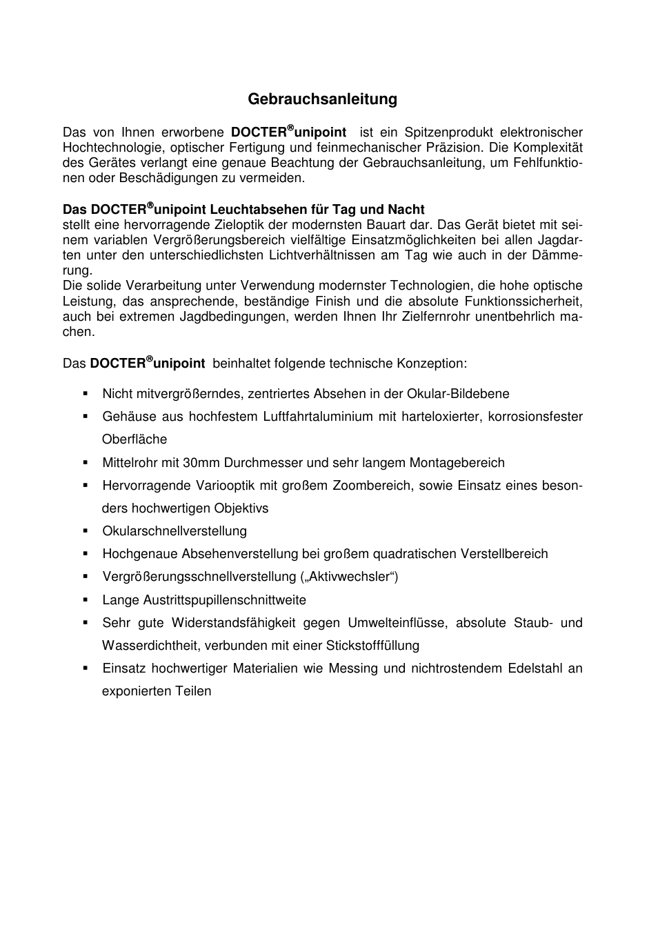 Gebrauchsanleitung | DOCTER DOCTER®unipoint 3-12x56 User Manual | Page 4 / 37