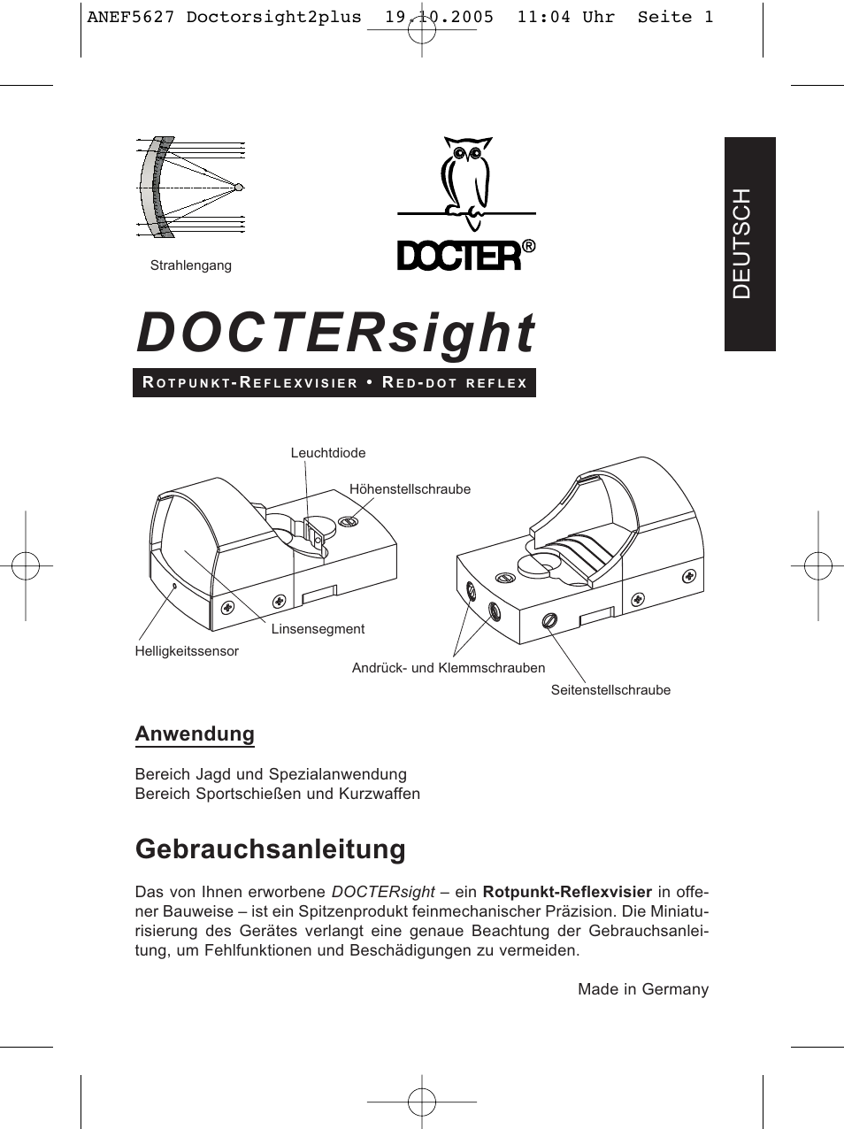 DOCTER DOCTER®sight II plus User Manual | 32 pages
