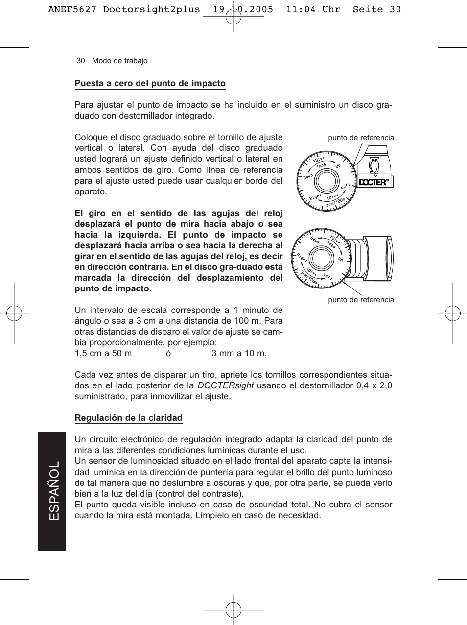 Esp añol | DOCTER DOCTER®sight II plus User Manual | Page 30 / 32