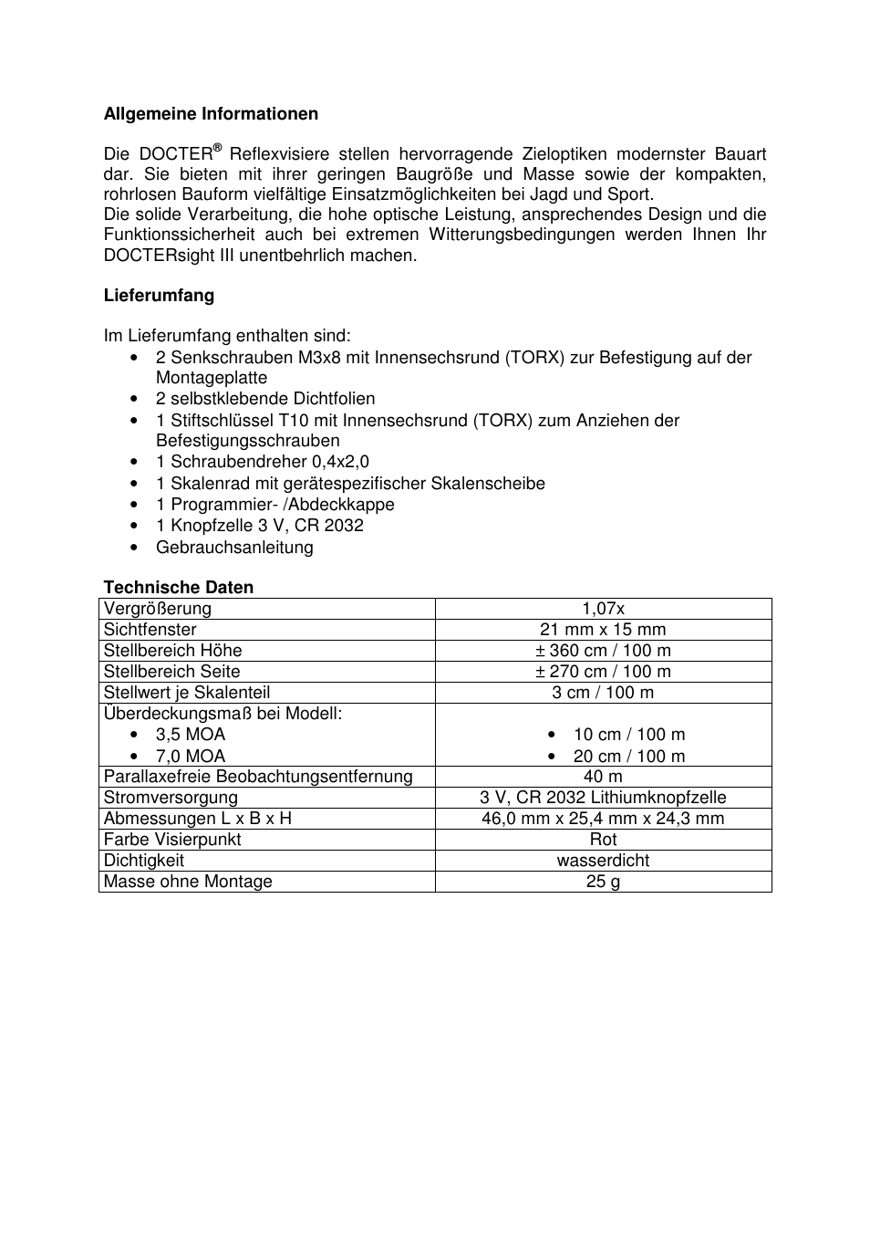 DOCTER DOCTER®sight III User Manual | Page 4 / 47